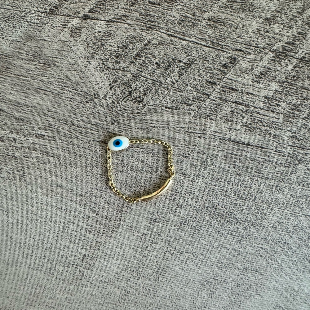 Adina’s Jewels Evil Eye Chain Ring 14k gold